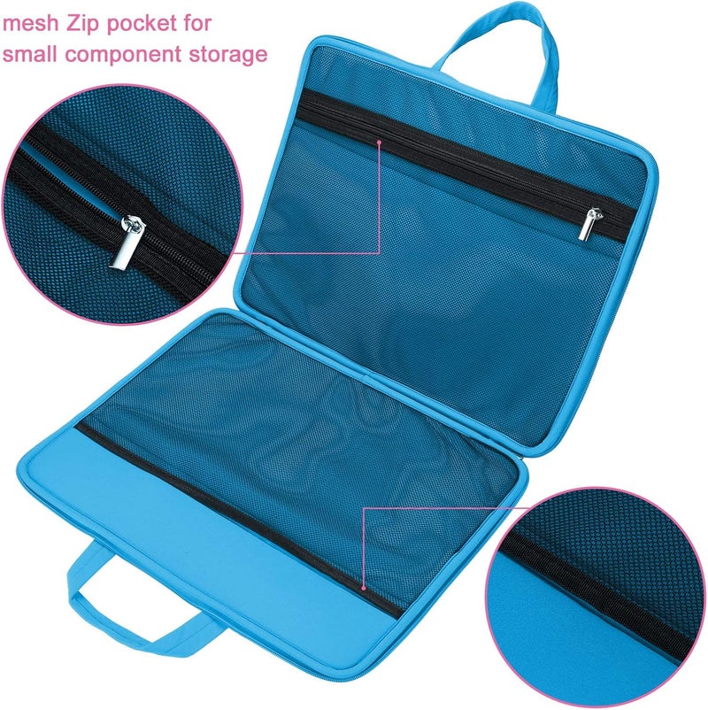 Image Protective Case for A4 Light Box, Carrying Bag Travel Storage Case Pouch Cover with Pockets, for A4 Tracing LED Light Pad Coloring Board & Laptop, Notebook, Most Tracing Light Table Blue - Image 4